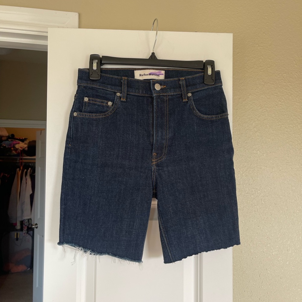Reformation Indigo Denim Shorts